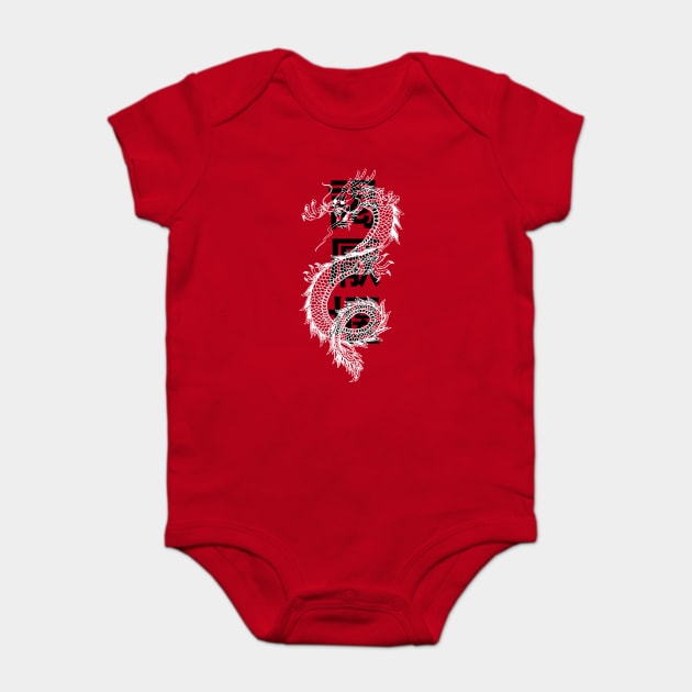 Asian Dragon With Characters Design Baby Bodysuit by Nonstop Shirts